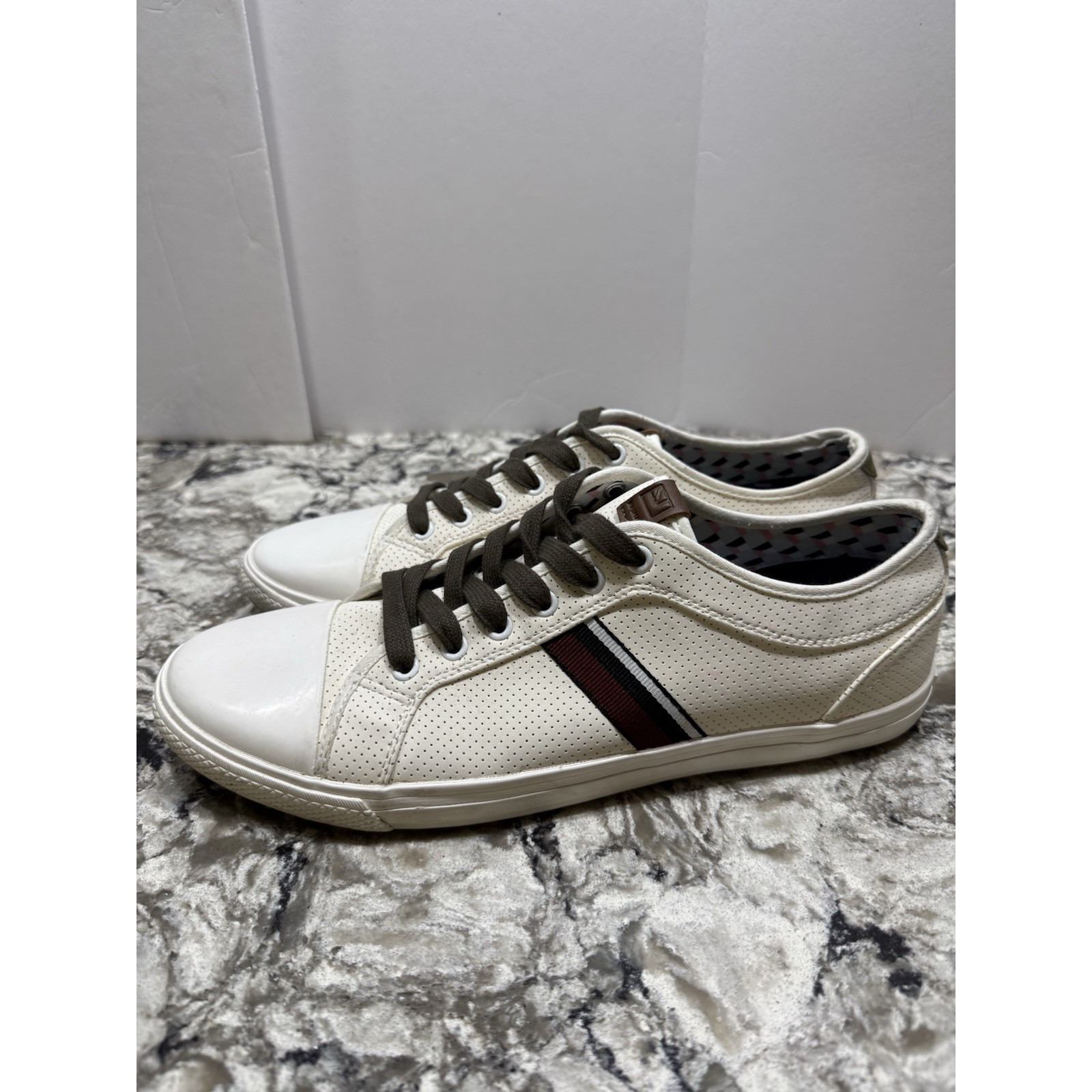 Ben Sherman Madison Ox Mens Canvas Sneakers Shoes 10.5 Cream Preppy Casual
